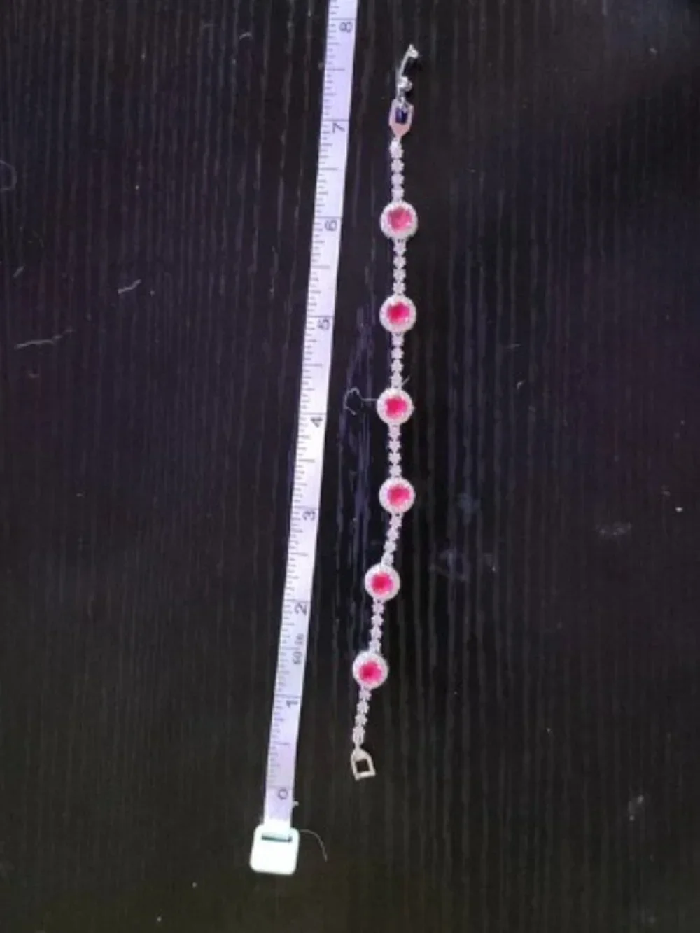 Elegant Red Stone Silver Bracelet - Women's Jewelry